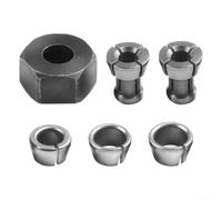 Gastagrav Lot de 6 adaptateurs de mandrin de serrage M17 avec écrou pour routeur électrique, convertisseur de bague 6 mm/6,35 mm/8 mm/9,5 mm/10 mm