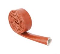 Gastagrav Manchon de protection thermique en silicone résistant au feu de 1,5 m en fibre de verre pour câble, tuyau et tuyauterie, isolation 260 C (20 mm)