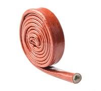 Gastagrav Manchon de protection thermique en silicone résistant au feu de 1,5 m en fibre de verre pour câble, tuyau et tuyauterie, isolation 260 C (10 mm)