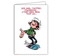 Gaston Lagaffe GLCT-0114 Carte d'anniversaire avec Motif SMS Twitter Facebook