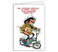 Gaston Lagaffe GLCT-0121 Carte d'anniversaire avec Motif bisous Cœurs