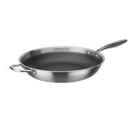 Gastro Inoxxa Black GSW Poêle inox tri-plis + Revêtement maillage acier antiadhésif D32 cm