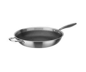 Gastro Inoxxa Black GSW Poêle inox tri-plis + Revêtement maillage acier antiadhésif D36 cm