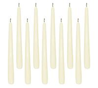 Gastro Lot de 10 bougies coniques crème, 23,5 x 245 mm, sans parfum, classique, cylindrique, intérieur, durée de combustion lente, cire de paraffine