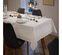 Gastro Uzal Nappe avec bord atlas 100 % coton, pour la restauration, blanche, 140 x 190 cm