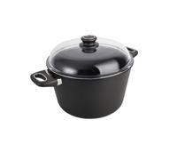 Gastrolux Faitout Induction 8,5 L avec Couvercle Verre - Antiadhésif sans PFOA, Grands Volumes, Fonte d'Aluminium, Revêtement Biotan Plus, Tous Feux et Four 260°C