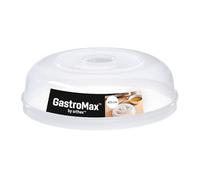 GastroMax Cloche pour micro-ondes avec aération, Couvercle en plastique sans BPA, Couvre plat qui passe au lave-vaisselle, Supporte jusqu'à 100 °C, 25 cm de diamètre, Transparente