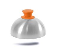 Gastronette Cloche à hamburger - Cloche pour griller la viande et faire fondre le fromage- Accessoire en acier inoxydable - orange
