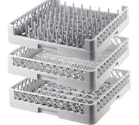 Gastronette Lot De 3 Paniers À Vaisselle Pour Couverts, Plateaux, Verres, Vaisselle GN, Tasses Avec Panier À 64 Doigts, 50 X 50 Cm, Panier Pour Lave-vaisselle Commercial
