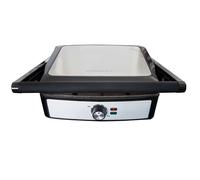 Gastronoma 18240001 - Gril Panini et Grill de Table - Boîtier Supérieur - 2200W - Noir Argent