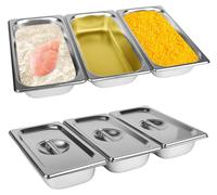 Gastronormbak - GN 1/3 - Acier inoxydable - 32,5 x 17,5 x 6,5 cm - Avec couvercle