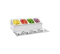 vidaXL Support Gastronorm avec 4 récipients GN 1/6 Acier inoxydable