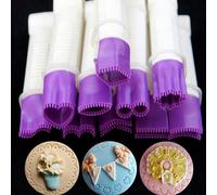 Gâteau Dentelle Fleur Bord Pince 10 Pièces En Plastique Gâteau Dentelle Courbe Pince À Sertir Biscuit Cutter Sucre Artisanat Gaufrage Fondant Outils