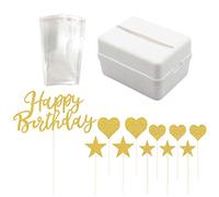 Gâteau Tirelire Argent tirant Le gâteau gâteau réutilisable Tirelire décorations de gâteau d'anniversaire et Sacs Transparents pour Les décorations de gâteaux de fête d'anniversaire