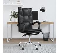 Gatherant Chaise de bureau avec fonction allongée - En cuir synthétique - 112,5 à 122 cm - Réglable en hauteur - Chaise pivotante ergonomique pour bureau à domicile, bureau, jeu et conférence - Avec