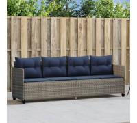 Gatherant Chaise longue avec coussin en rotin synthétique gris, réglable, pliable, pour extérieur, balcon, jardin, détente, résistant aux UV, avec housse lavable, pour terrasse, piscine, plage