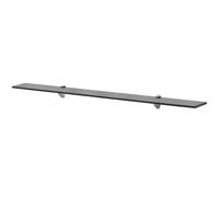 Gatherant Étagère murale en verre - 100 x 10 cm - 8 mm - Noir - Étagère suspendue moderne pour salle de bain, cuisine, salon, décoration, organiseur, étagère, console, plantes, photos, livres