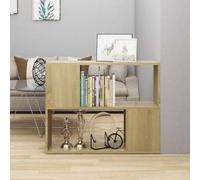 Gatherant Meuble TV en chêne Sonoma 80 x 24 x 63 cm en bois avec compartiment ouvert, meuble décoratif de salon, espace de rangement pratique, bibliothèque durable, séparateur de pièce, nettoyage