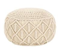 Gatherant Pouf en macramé fait à la main - 45 x 30 cm - En coton - Polyvalent - Pour salon, chambre à coucher et couloir - Décoration élégante