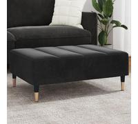 Gatherant Pouf ottoman en velours noir - 77 x 55 x 31 cm - Meuble d'appoint pour salon, chambre à coucher, couloir - Avec cadre en bois solide et capacité de charge maximale de 110 kg