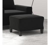 Gatherant Repose-pieds, noir, 60 x 50 x 41 cm, tissu microfibre avec cadre stable, idéal pour salon, chambre à coucher, couloir, meuble d'appoint, banc, repose-pieds, pouf, tabouret, ottoman