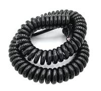 GatherTOOL Câble électrique en Spirale de Fil de Ressort de 2.5M /5M/7.5M 3Core 24AWG/14AWG / 17AWG/ 20AWG 0.2-2 carré Noir Cordon d'alimentation Fil Extensible