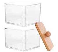 GATHINESS 1ensemble Boîte de Rangement Transparente à Double Couches pour Cotons et Coton-tiges Organisateur Compact et Empilable pour Accessoires de Beauté et Petits Objets Facile