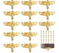 GATHINESS 25 Pièces Pieds de Boîte Décoratifs en Alliage de Zinc | Coins de Caisse en Bois, Usage sur Boîte Présent Bijoux, Installation Facile, Forme Stable, Couleur Or