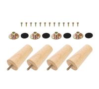 GATHINESS 4 Ensembles Pieds de Meubles en Bois Fuselés pour Table, Lot de | Finition Polie à Main, Revêtement Protecteur, Style Moderne Simple, pour Salle à Manger et Mobilier DIY
