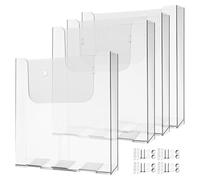 GATHINESS 4 Pièces Porte-brochures Mural A4, Présentoir Vertical | Fixation Murale Pratique, Face Ouverte, Dos Plat Trous D’accrochage, pour Documents Imprimés, Écoles et Centres de Soins