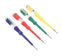 GATHINESS 4 Pièces Testeur de Tension Stylo Testeur de Circuit Lumineux en Acier, Tournevis Plat, Compact, pour Électriciens et Détection de Fil sous Tension Couleur Couleur Aléatoire