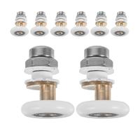 GATHINESS 8 Pièces Roulettes pour Porte Nylon et Fer, Compatibles Verre 4-6mm, Fonctionnement Fluide, Adaptées pour Salle de Bain et Scénarios à Forte Humidité