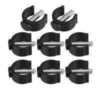 GATHINESS 8 Pièces Verrous de Siège de Toilette, Clips de Verrouillage pour Tubes, Réglage de Hauteur, Bouchon Réglable, Plastique et Fer, Noir, Goupille 25mm, pour Chaises Plateforme