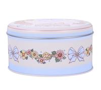 GATHINESS Boîte à Biscuits Métallique Ronde Motifs Festifs, Coffret de Rangement Blanc pour Présents et Événements