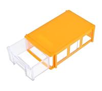 GATHINESS Boîte de Classement Transparente avec Couvercle, Boîte à Papeterie à Tiroirs, Plastique Jaune, Plusieurs Tiroirs, Accès Rapide, Grosse Capacité, pour Ateliers et Établis