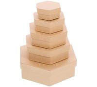 GATHINESS Boîte Hexagonale en Papier Kraft Robuste et Réutilisable pour Offrir, Coffret Présent Élégant pour Différentes Occasions, Set de 5 Pièces