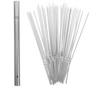 GATHINESS Brochettes Inox pour Barbecue en Acier Inoxydable Réutilisables avec Tube de Rangement Argenté, Kit 1 Set pour Viande et Légumes, pour Picnic et Restaurant