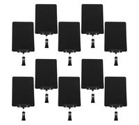 GATHINESS Clips à pince pour étiquettes de marchandises double tête en PVC noir, 10 sets mini tableaux ardoise A5 réutilisables pour boutiques et stands commerciaux