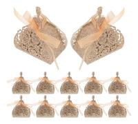 GATHINESS Coffret Saint-valentin 25pcs Boîtes à Dragées en Papier Or avec Rubans, Design Fille Creux Élégant pour Mariages et Célébrations, Emballage Sophistiqué pour Petits Présents