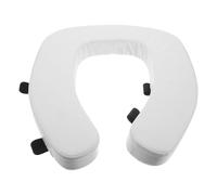 GATHINESS Coussin de Siège de Toilette Surélevé Rembourré Blanc Siège de Toilette Surélevé en Mousse et Pu Imperméable pour Commode et Seniors Salle de Bain Maison