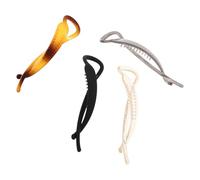 GATHINESS Lot 4 Pinces Banane en Plastique Mat Torsadé pour Queue de Cheval et Chignons Accessoires pour Filles et Femmes Styles Polyvalents pour Festivals