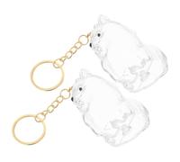 GATHINESS Lot de 2 Porte-clés Commémoratifs Transparents de Poméranien pour Chiens, Boîtes de Rangement pour Poils D’Animaux, Souvenirs Personnalisés, Accessoires Pratiques pour Collection