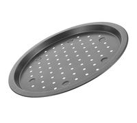 GATHINESS Moule à Pizza Plaque de Cuisson Polyvalente en Acier Carbone Noir avec Trous pour Pizza et Crêpes, Usage Domestique et Professionnel