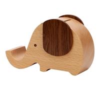 GATHINESS Organiseur de Bureau et Porte-Stylo en Bois Éléphant avec Support | Finition Marron Naturelle, Rangement Pratique pour Fournitures, Forme Élégante, Table de Chevet, Chambre ou Espace de Travail