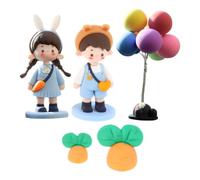 GATHINESS Ornement de Voiture Mignon en Plastique pour Intérieur et Console | Décor Esthétique, Style Créatif et Unique, pour Véhicule, Figure Garçon et Fille, Lot Compact