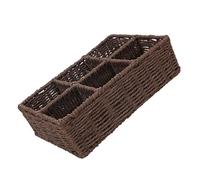 GATHINESS Panier Multifonction en Coton et Lin Compartiments, Base Plate, Panier Décoratif Tressé Couleur Café pour Rangement Bureau ou Chambre