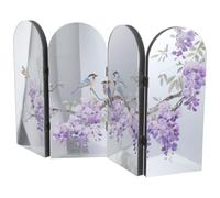 GATHINESS Paravent Décoratif Pliable en Acrylique Motifs Floraux et Oiseaux Vintage, Écran de Table 4 Panneaux en PVC Mousse pour Maison et Salon de Thé