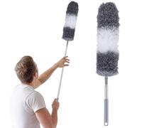 GATHINESS Plumeau Flexible Extensible pour Ventilateur et Plafonds Hauts Brosse Nettoyante en Fibres Fines avec Manche Télescopique pour Élimination Poussière Style Plusieurs styles