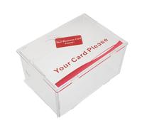 GATHINESS Porte-cartes de Visite Grosse Capacité en Acrylique, Transparent | Organiseur de Bureau Fente Distributeur, Format 16,70x12,00x9,00cm, Réception et Collecte