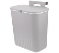 GATHINESS Poubelle à Couvercle Coulissant 9l Pp, Suspendue, Moderne, Grise | Gain de Place, Solide et Facile à Nettoyer, Cuisine, Salle de Bain, Toilettes et Placard